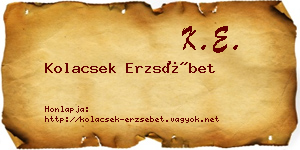Kolacsek Erzsébet névjegykártya