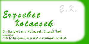 erzsebet kolacsek business card